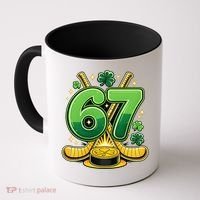 67 St Patricks Day Hockey Clover 6-7 Meme Coffee Mug thumb 0