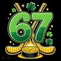 67 St Patricks Day Hockey Clover 6-7 Meme Coffee Mug thumb 5