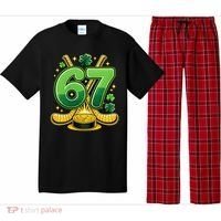 67 St Patricks Day Hockey Clover 6-7 Meme Pajama Set thumb 0