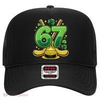 67 St Patricks Day Hockey Clover 6-7 Meme Hat thumb 0