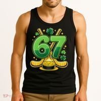67 St Patricks Day Hockey Clover 6-7 Meme Tank Top thumb 3