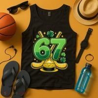 67 St Patricks Day Hockey Clover 6-7 Meme Tank Top thumb 4