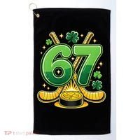 67 St Patricks Day Hockey Clover 6-7 Meme Golf Towel thumb 0