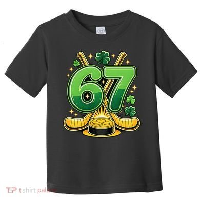 67 St Patricks Day Hockey Clover 6-7 Meme Toddler T-Shirt