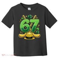 67 St Patricks Day Hockey Clover 6-7 Meme Toddler T-Shirt thumb 0