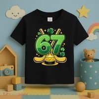 67 St Patricks Day Hockey Clover 6-7 Meme Toddler T-Shirt thumb 3