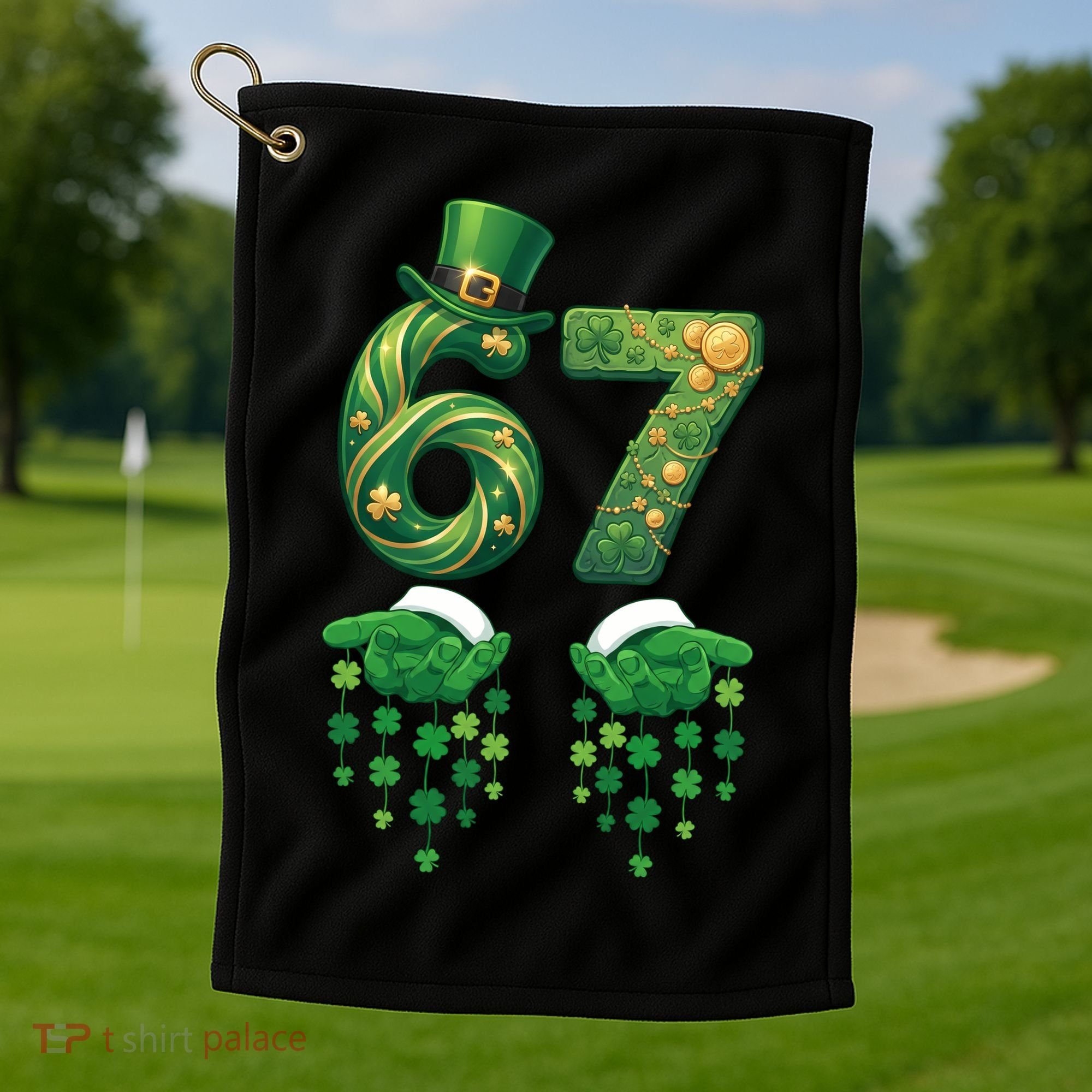 67 St Patricks Day Six Seven Golf Towel