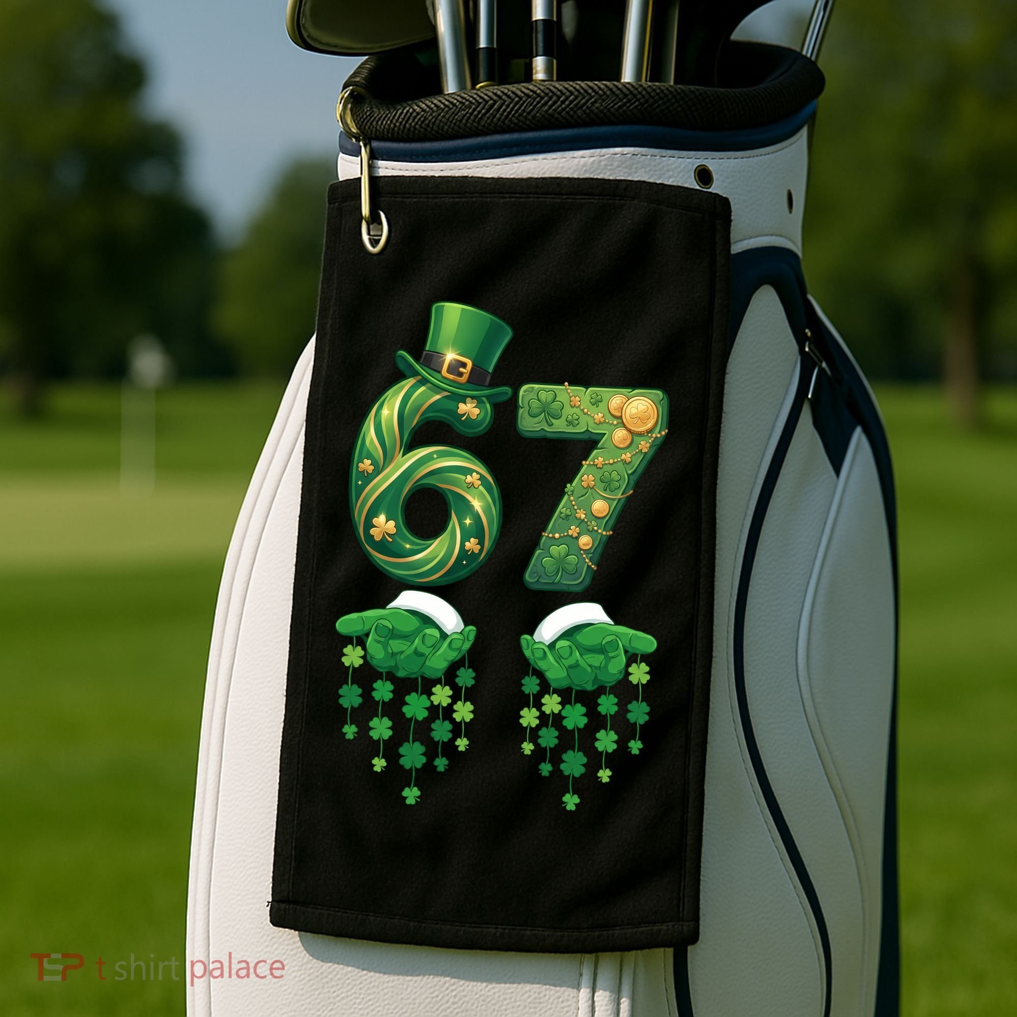 67 St Patricks Day Six Seven Golf Towel