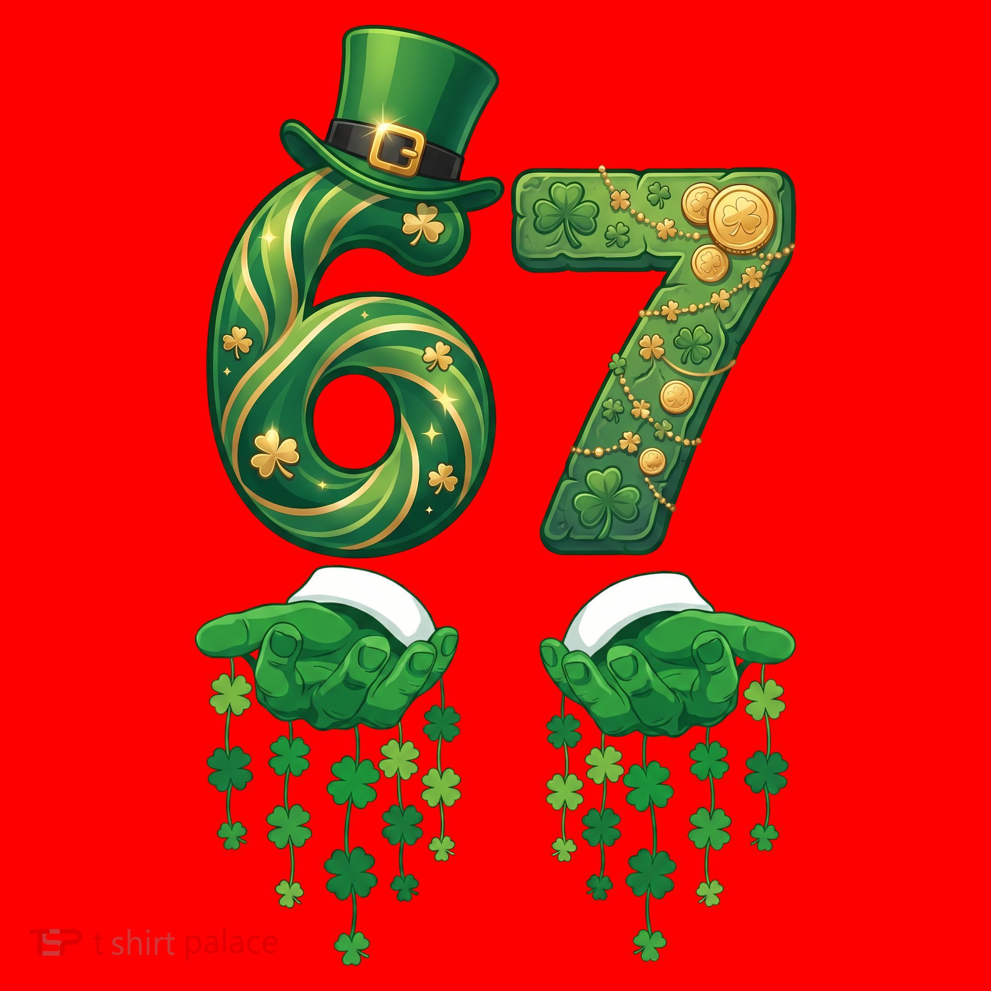 67 St Patricks Day Six Seven Santa Hat
