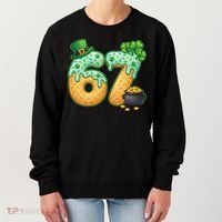 67 St Patricks Day 6-7 Meme Donut Ice Cream Drip Women's Sweatshirt thumb 0