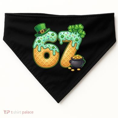 67 St Patricks Day 6-7 Meme Donut Ice Cream Drip USA-Made Doggie Bandana