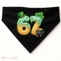 67 St Patricks Day 6-7 Meme Donut Ice Cream Drip USA-Made Doggie Bandana thumb 0