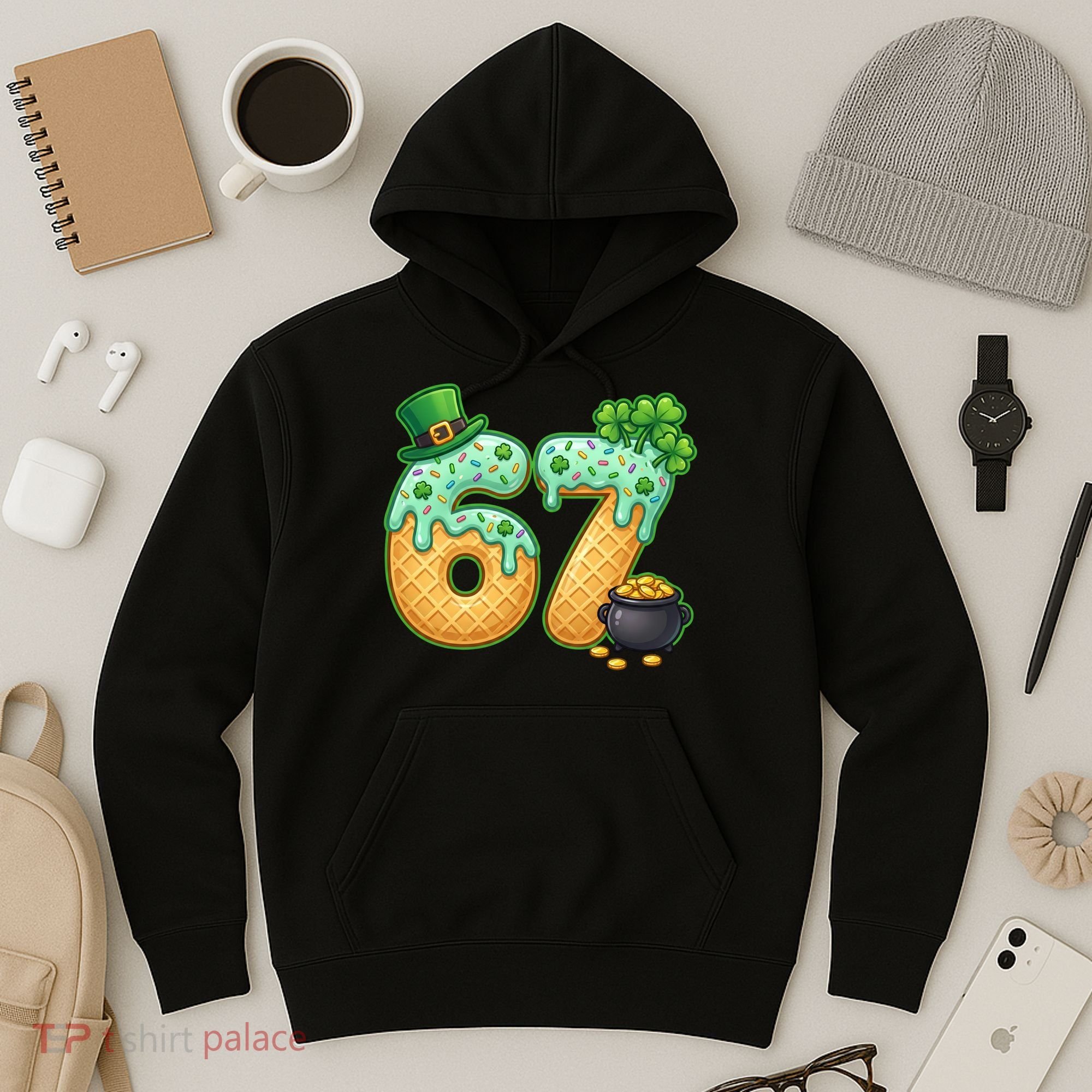 67 St Patricks Day 6-7 Meme Donut Ice Cream Drip Hoodie