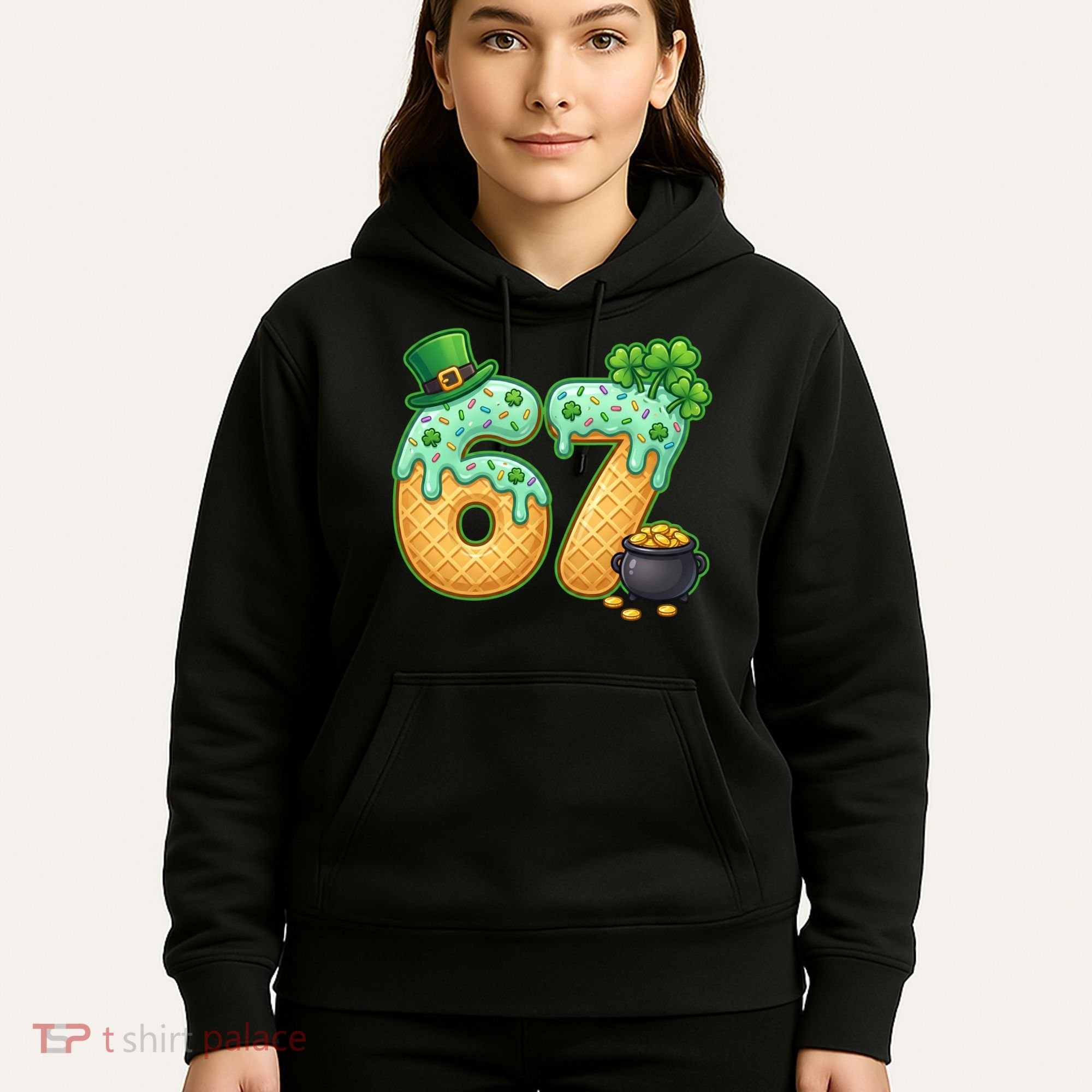 67 St Patricks Day 6-7 Meme Donut Ice Cream Drip Hoodie