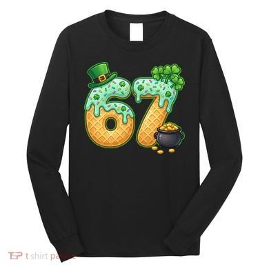 67 St Patricks Day 6-7 Meme Donut Ice Cream Drip Long Sleeve Shirt