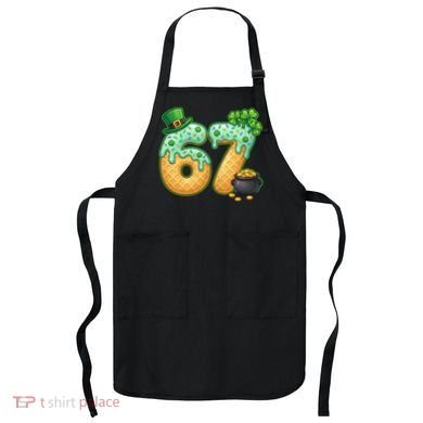 67 St Patricks Day 6-7 Meme Donut Ice Cream Drip Apron