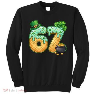 67 St Patricks Day 6-7 Meme Donut Ice Cream Drip Sweatshirt