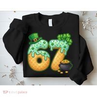 67 St Patricks Day 6-7 Meme Donut Ice Cream Drip Sweatshirt thumb 2