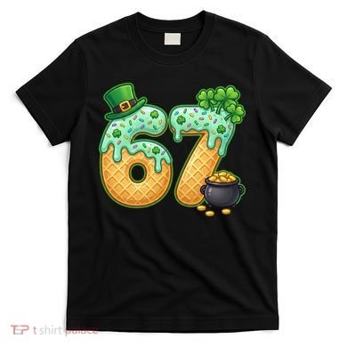 67 St Patricks Day 6-7 Meme Donut Ice Cream Drip T-Shirt