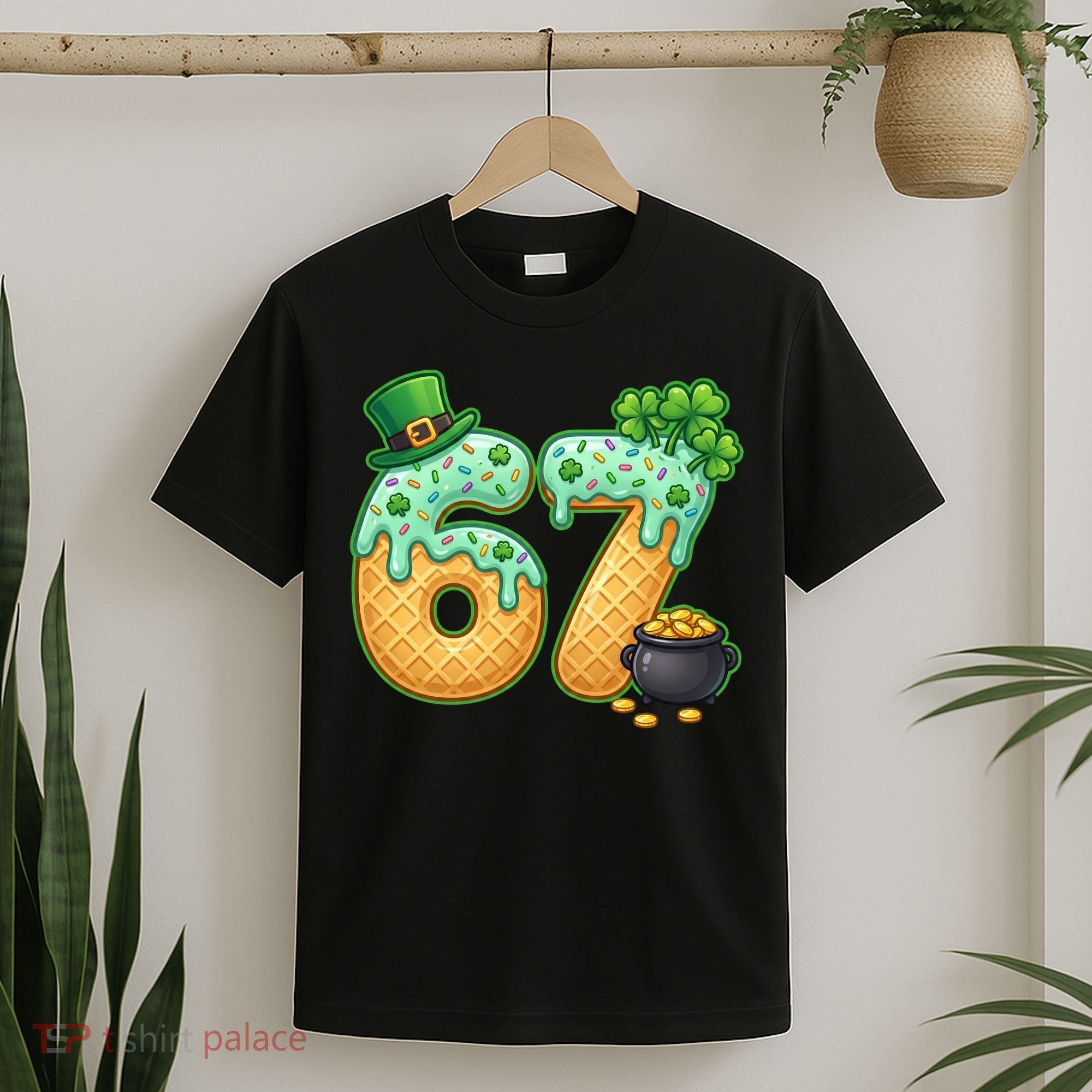 67 St Patricks Day 6-7 Meme Donut Ice Cream Drip T-Shirt