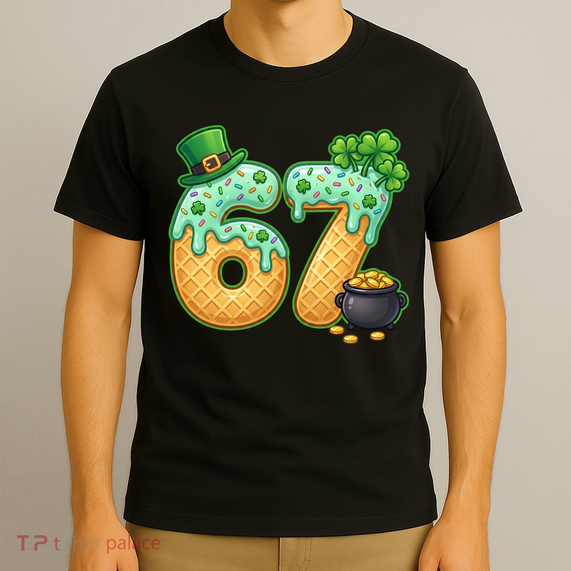 67 St Patricks Day 6-7 Meme Donut Ice Cream Drip T-Shirt