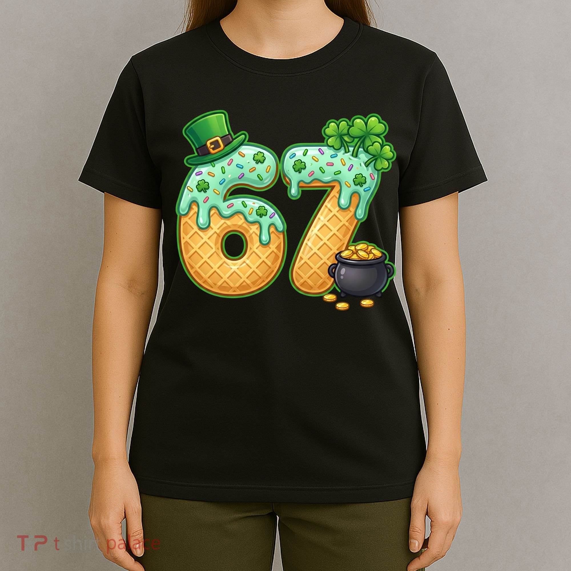 67 St Patricks Day 6-7 Meme Donut Ice Cream Drip T-Shirt