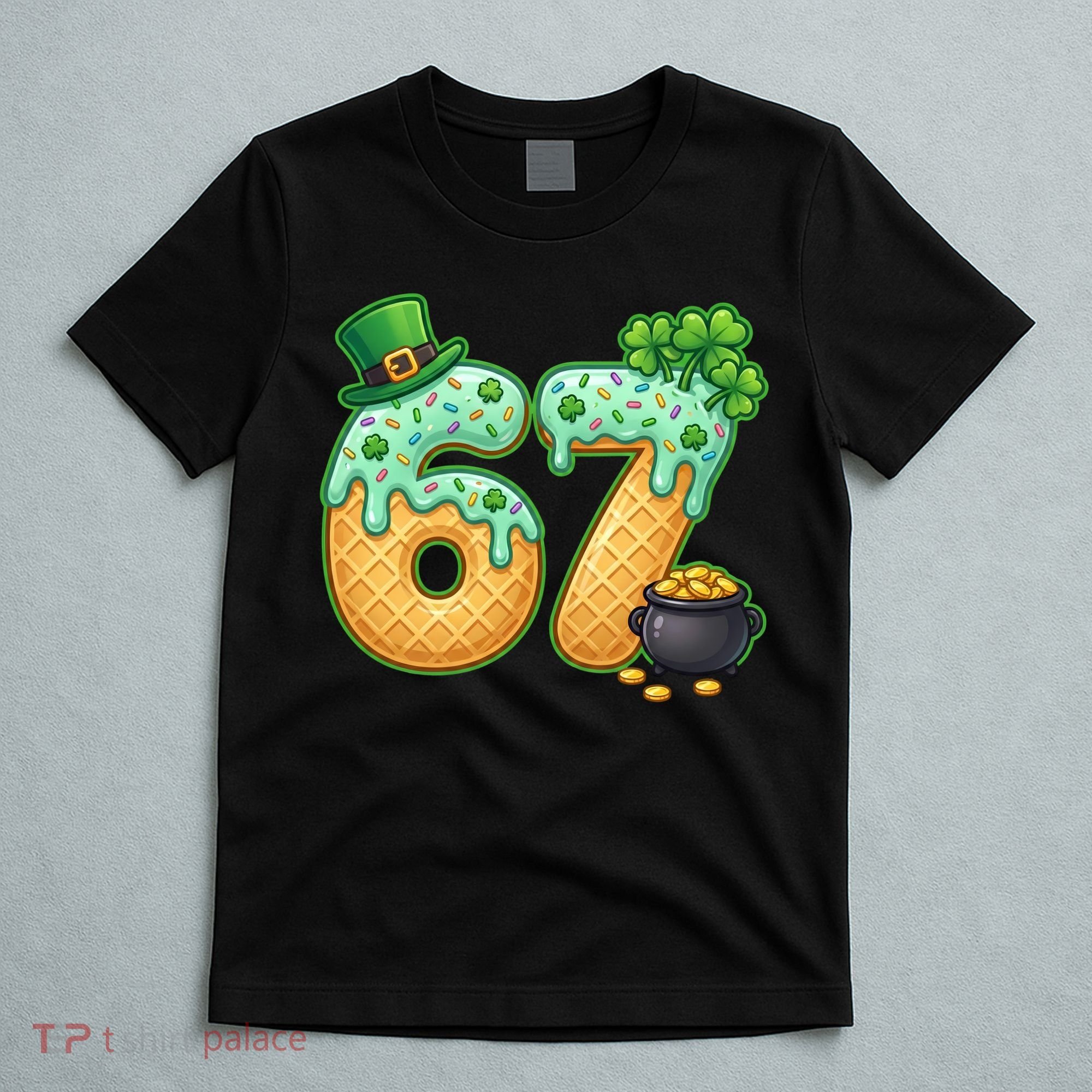 67 St Patricks Day 6-7 Meme Donut Ice Cream Drip T-Shirt
