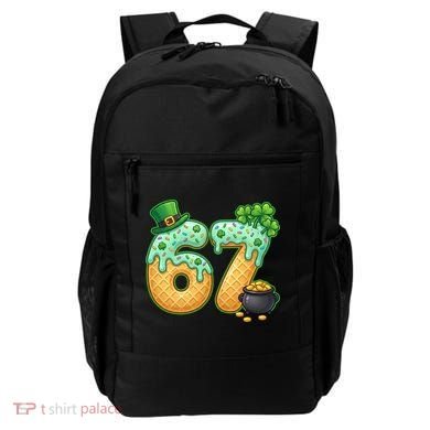 67 St Patricks Day 6-7 Meme Donut Ice Cream Drip Backpack