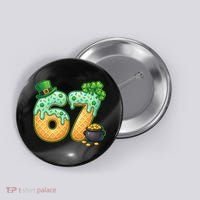 67 St Patricks Day 6-7 Meme Donut Ice Cream Drip Button thumb 0
