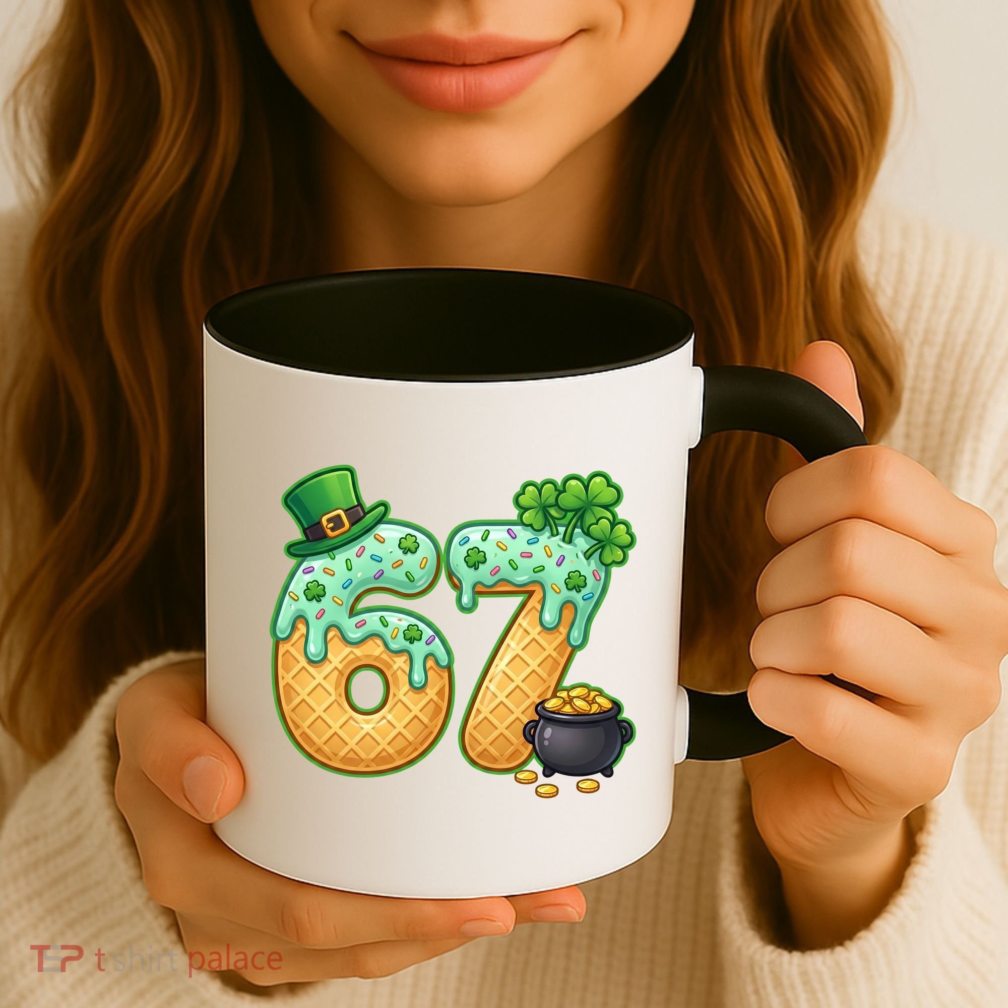 67 St Patricks Day 6-7 Meme Donut Ice Cream Drip Coffee Mug