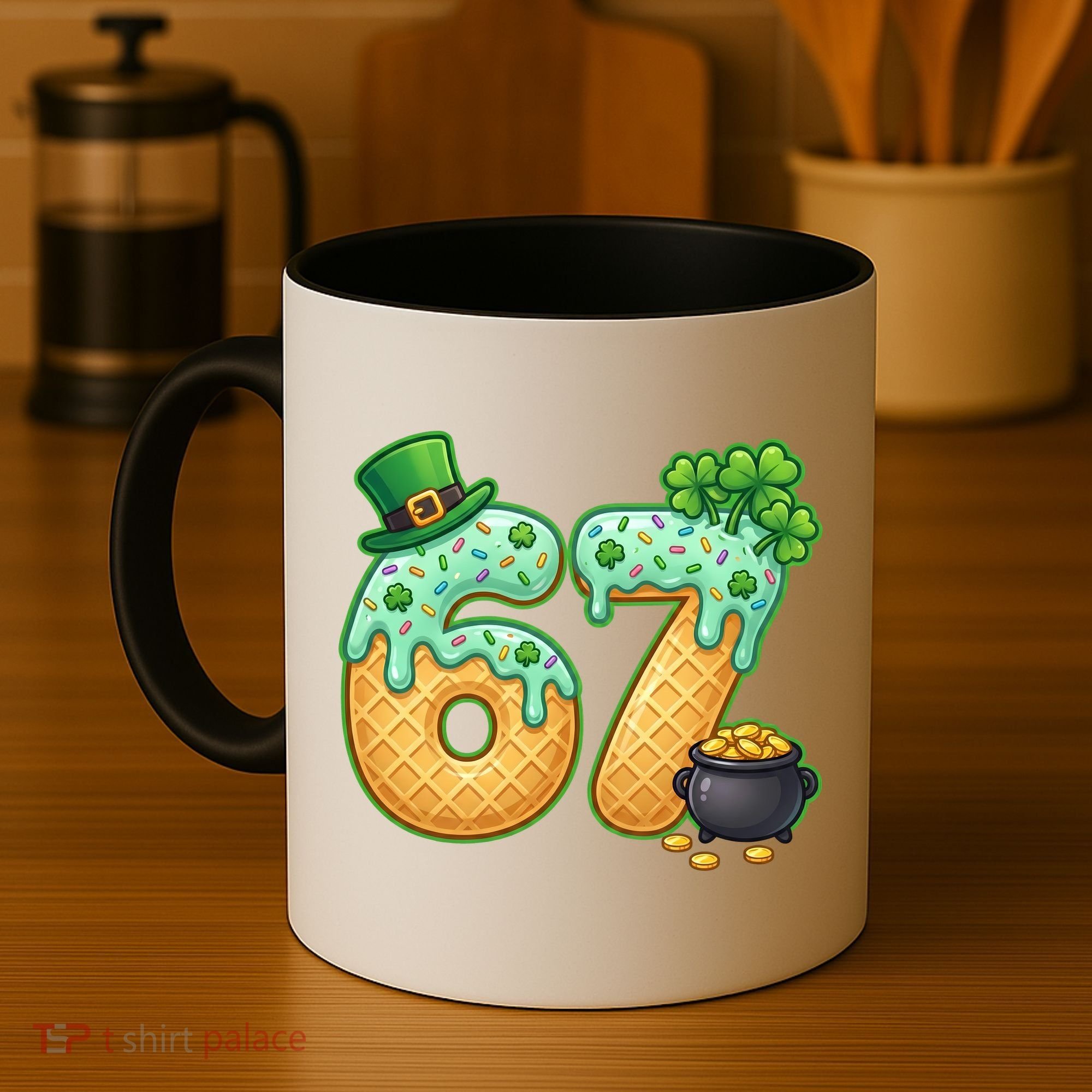 67 St Patricks Day 6-7 Meme Donut Ice Cream Drip Coffee Mug