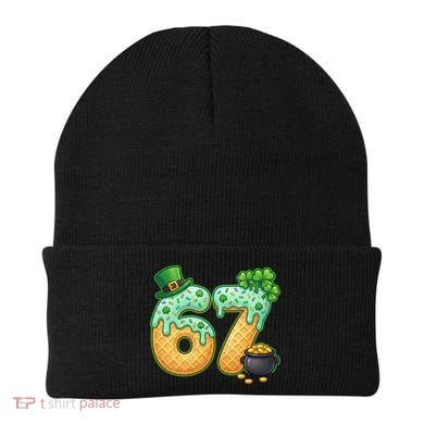 67 St Patricks Day 6-7 Meme Donut Ice Cream Drip Beanie