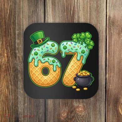 67 St Patricks Day 6-7 Meme Donut Ice Cream Drip Coaster