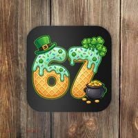 67 St Patricks Day 6-7 Meme Donut Ice Cream Drip Coaster thumb 0