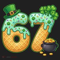 67 St Patricks Day 6-7 Meme Donut Ice Cream Drip Tumbler thumb 3
