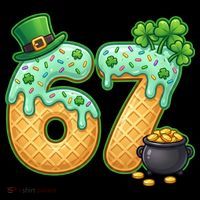 67 St Patricks Day 6-7 Meme Donut Ice Cream Drip Ornament thumb 1