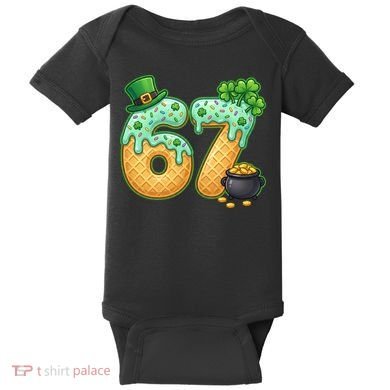 67 St Patricks Day 6-7 Meme Donut Ice Cream Drip Baby Bodysuit