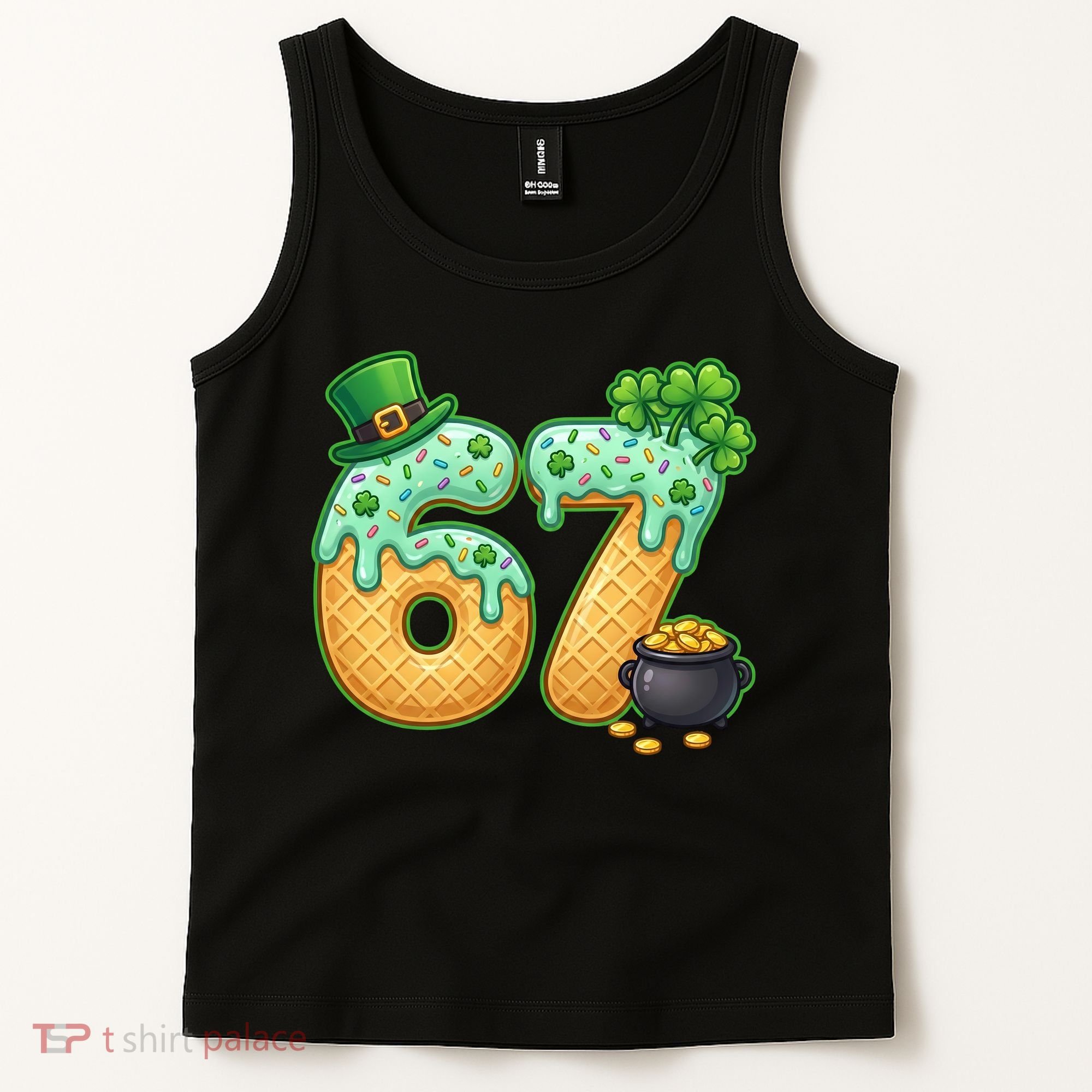 67 St Patricks Day 6-7 Meme Donut Ice Cream Drip Tank Top