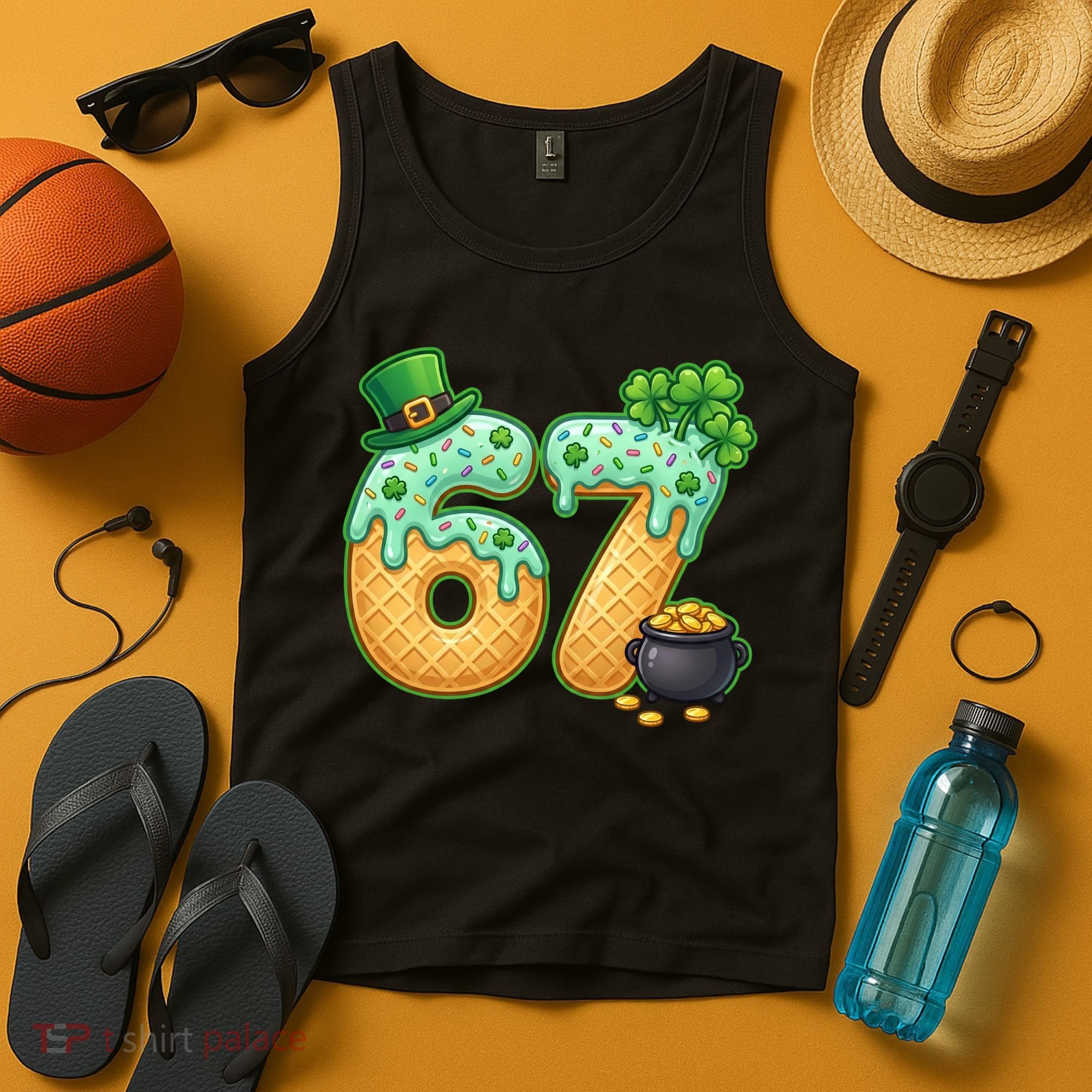 67 St Patricks Day 6-7 Meme Donut Ice Cream Drip Tank Top