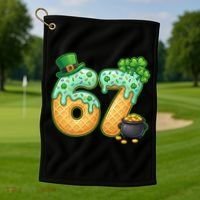 67 St Patricks Day 6-7 Meme Donut Ice Cream Drip Golf Towel thumb 1
