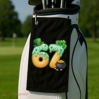 67 St Patricks Day 6-7 Meme Donut Ice Cream Drip Golf Towel thumb 2
