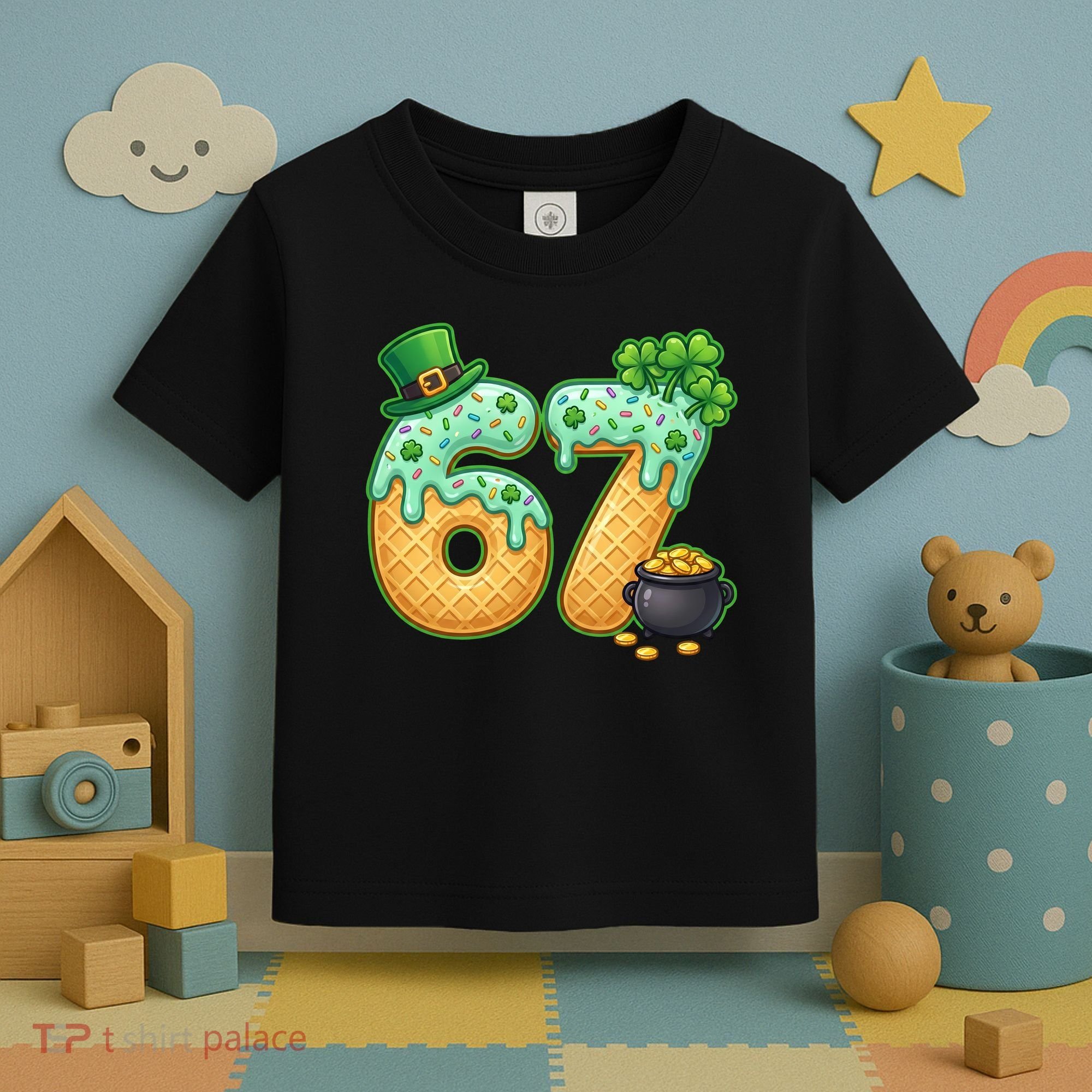 67 St Patricks Day 6-7 Meme Donut Ice Cream Drip Toddler T-Shirt