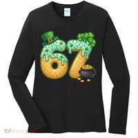 67 St Patricks Day 6-7 Meme Donut Ice Cream Drip Women's Long Sleeve Shirt thumb 0
