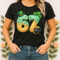 67 St Patricks Day 6-7 Meme Donut Ice Cream Drip Women's T-Shirt thumb 2