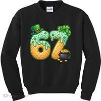 67 St Patricks Day 6-7 Meme Donut Ice Cream Drip Kids Sweatshirt thumb 0