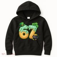 67 St Patricks Day 6-7 Meme Donut Ice Cream Drip Kids Hoodie thumb 0