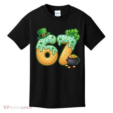 67 St Patricks Day 6-7 Meme Donut Ice Cream Drip Kids T-Shirt