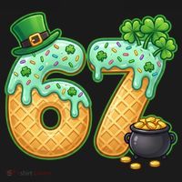 67 St Patricks Day 6-7 Meme Donut Ice Cream Drip Kids T-Shirt thumb 4