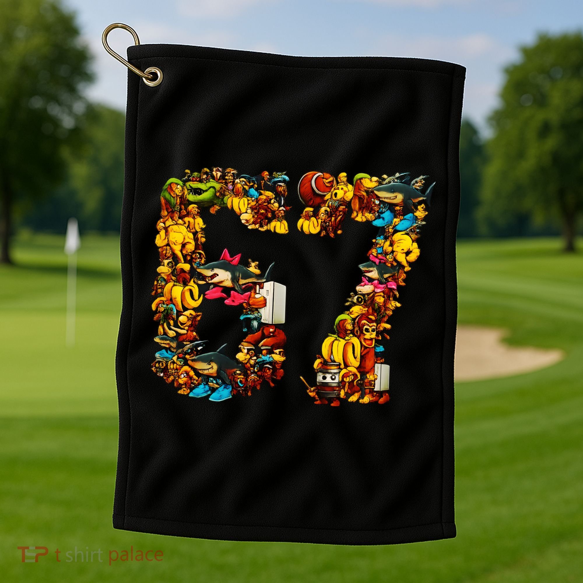 67 Six Seven Birthday Meme Viral Italian Brainrot Golf Towel