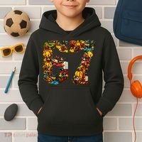 67 Six Seven Birthday Meme Viral Italian Brainrot Kids Hoodie thumb 2